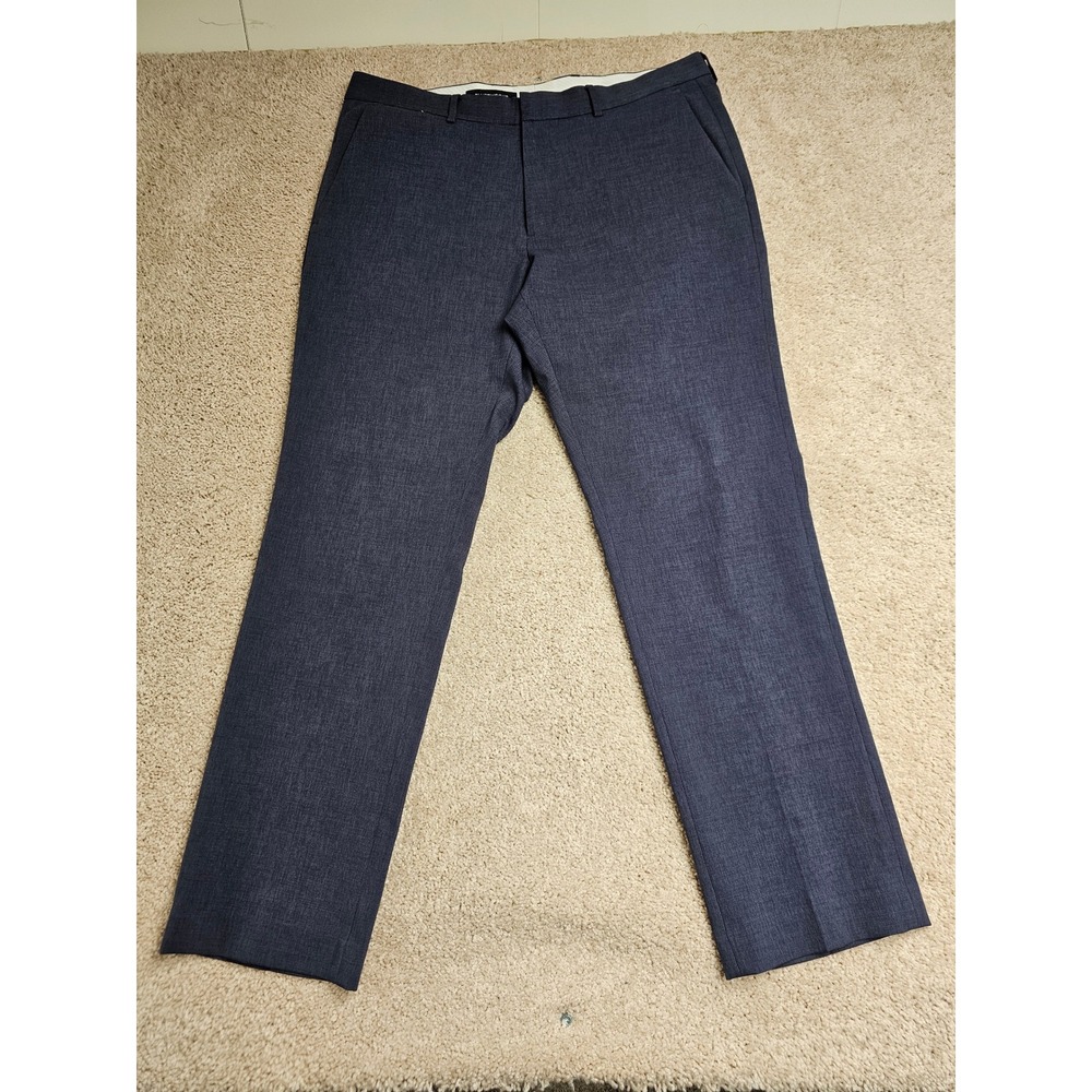 Bluffworks Presidio Regular Fit Navy Blue Heather Travel Dress Pants 36x32 Mens
